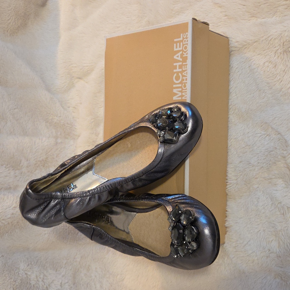 Michael Kors Emilia Ballet Flats In Gunmetal
